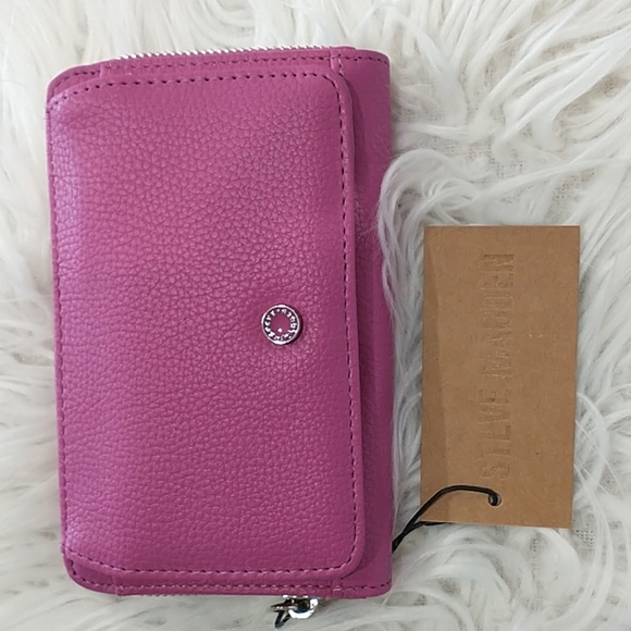 Steve Madden Handbags - New Steve Madden Leather zip around wallet in Magenta.